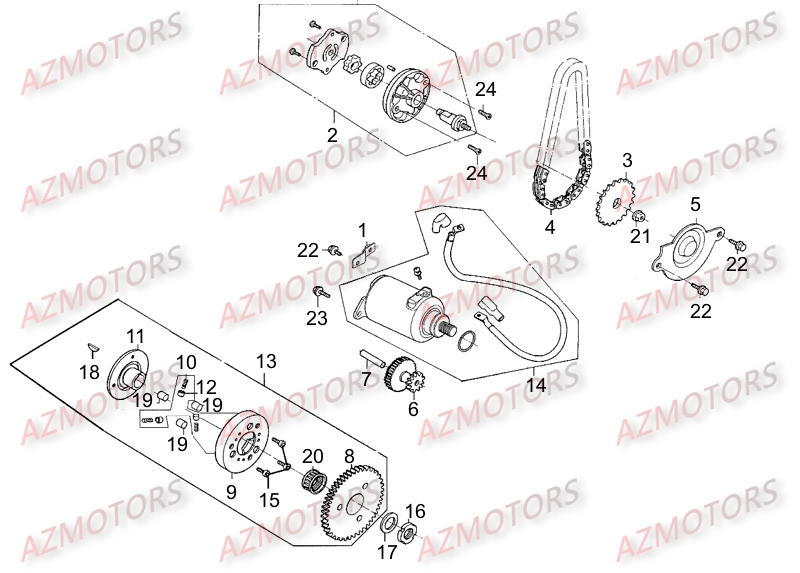 DEMARREUR POMPE A HUILE KYMCO LIKE125 MMC III