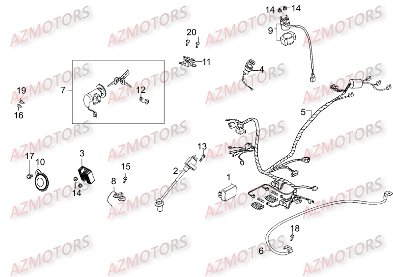 Equipement Electrique AZMOTORS Pièces Scooter LIKE 125 MMC 4T EURO III