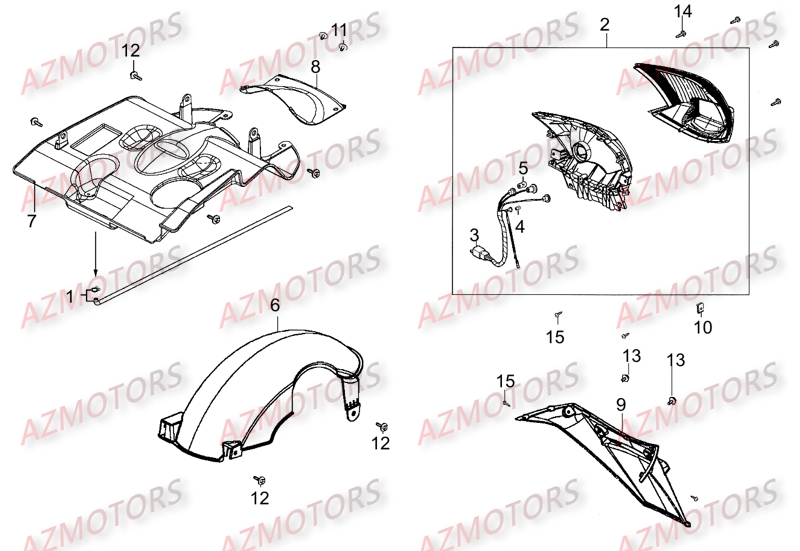 Feu Arriere AZMOTORS Pièces Scooter LIKE 125 MMC 4T EURO III