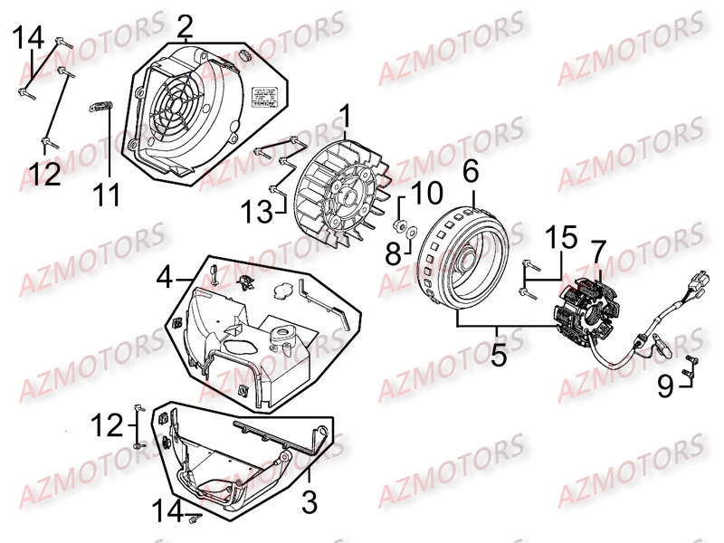 Allumage   Carter KYMCO Pièces LIKE 200 I LX 4T EURO III
