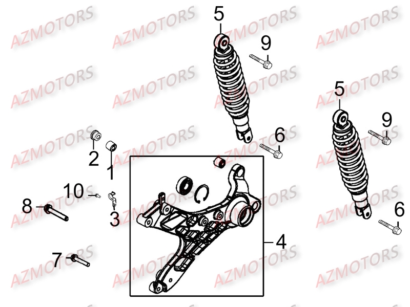 Amortisseur Arriere KYMCO Pièces LIKE 200 I LX 4T EURO III