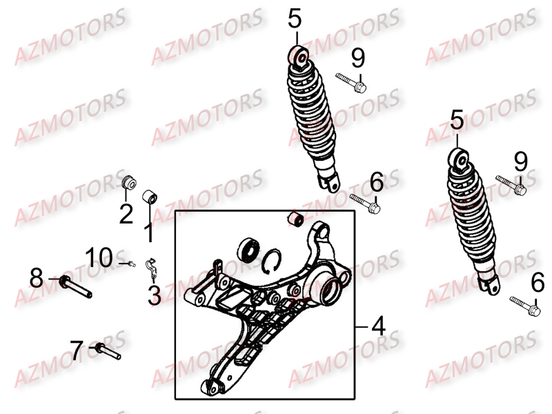 AMORTISSEUR ARRIERE KYMCO LIKE200 LX III