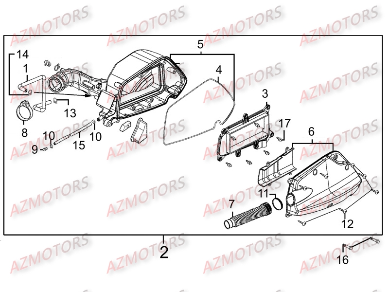 BOITE A AIR KYMCO Pièces Scooter Kymco LIKE 200 I LX 4T EURO III