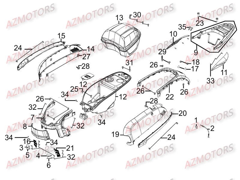 CARENAGES ARRIERE KYMCO LIKE200 LX III