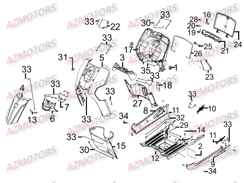 CARENAGES AVANT KYMCO Pièces Scooter Kymco LIKE 200 I LX 4T EURO III