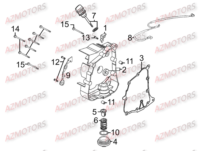 CARTER DROIT KYMCO Pièces Scooter Kymco LIKE 200 I LX 4T EURO III