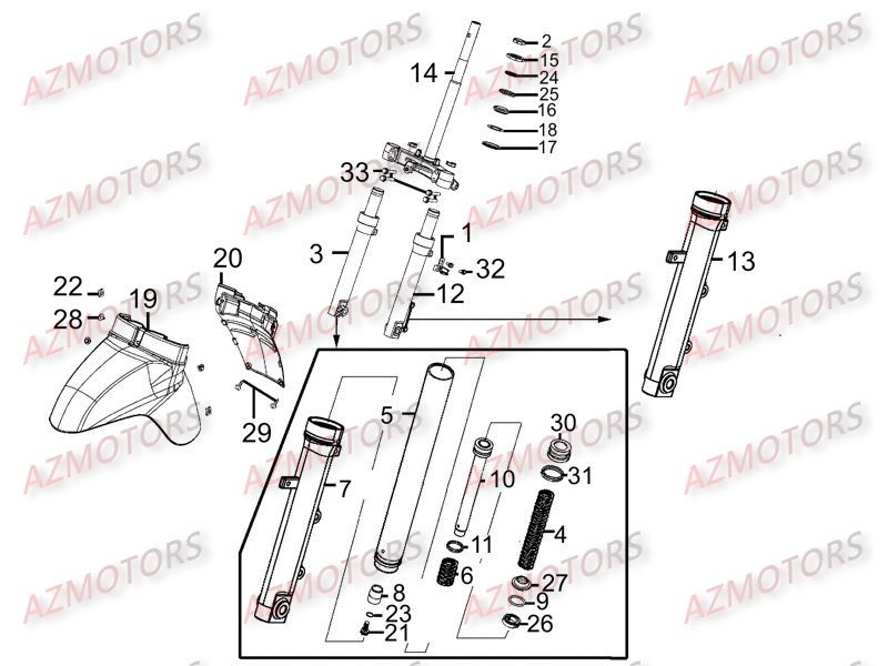 FOURCHE KYMCO LIKE200 LX III