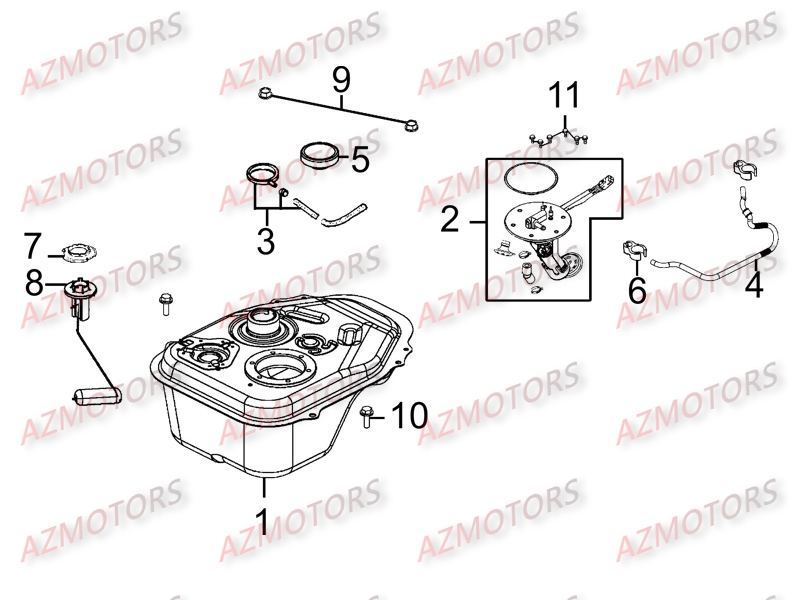 Reservoir A Carburant KYMCO Pièces LIKE 200 I LX 4T EURO III