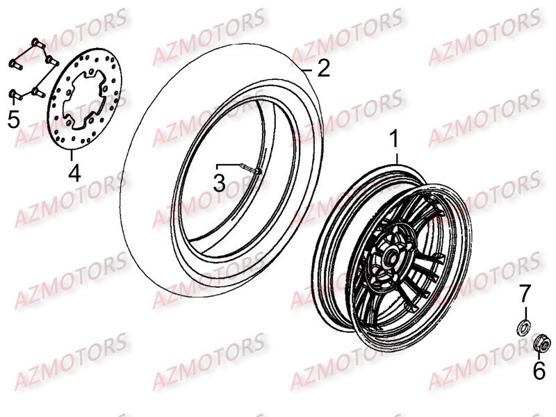 ROUE ARRIERE KYMCO LIKE200 LX III