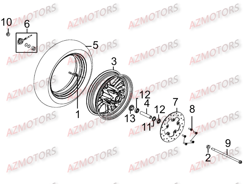 Roue Avant KYMCO Pièces LIKE 200 I LX 4T EURO III