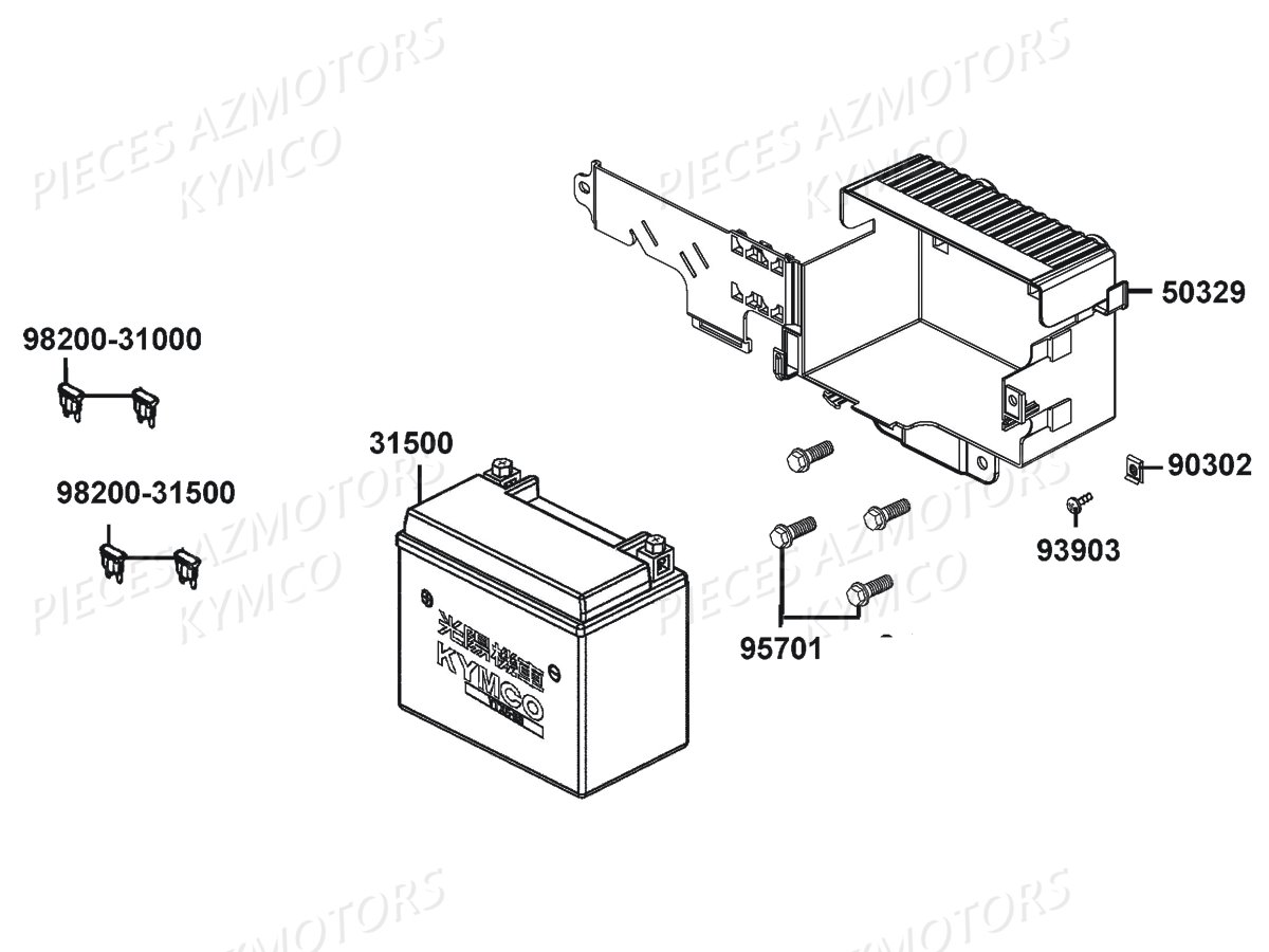 Batterie KYMCO Pièces LIKE 125I CBS EURO4 (TE25AA)