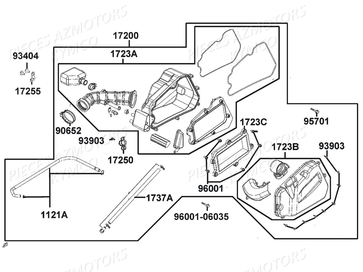 Boite A Air KYMCO Pièces LIKE 125I CBS EURO4 (TE25AA)