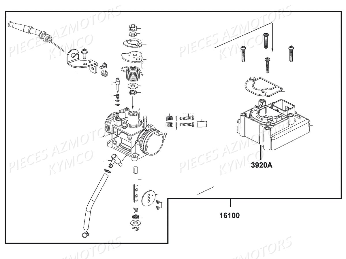 Carburation KYMCO Pièces LIKE 125I CBS EURO4 (TE25AA)