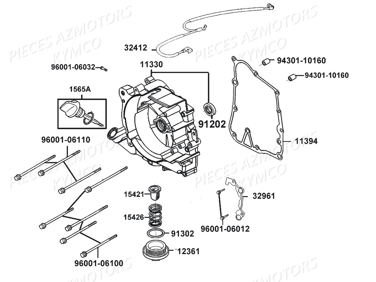 Carter Droit KYMCO Pièces LIKE 125I CBS EURO4 (TE25AA)