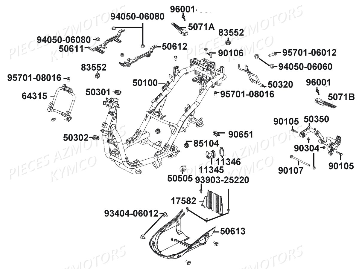 Chassis KYMCO Pièces LIKE 125I CBS EURO4 (TE25AA)