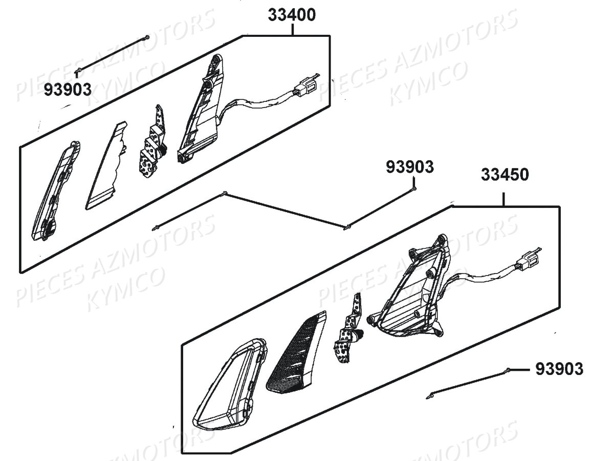 Clignotants KYMCO Pièces LIKE 125I CBS EURO4 (TE25AA)