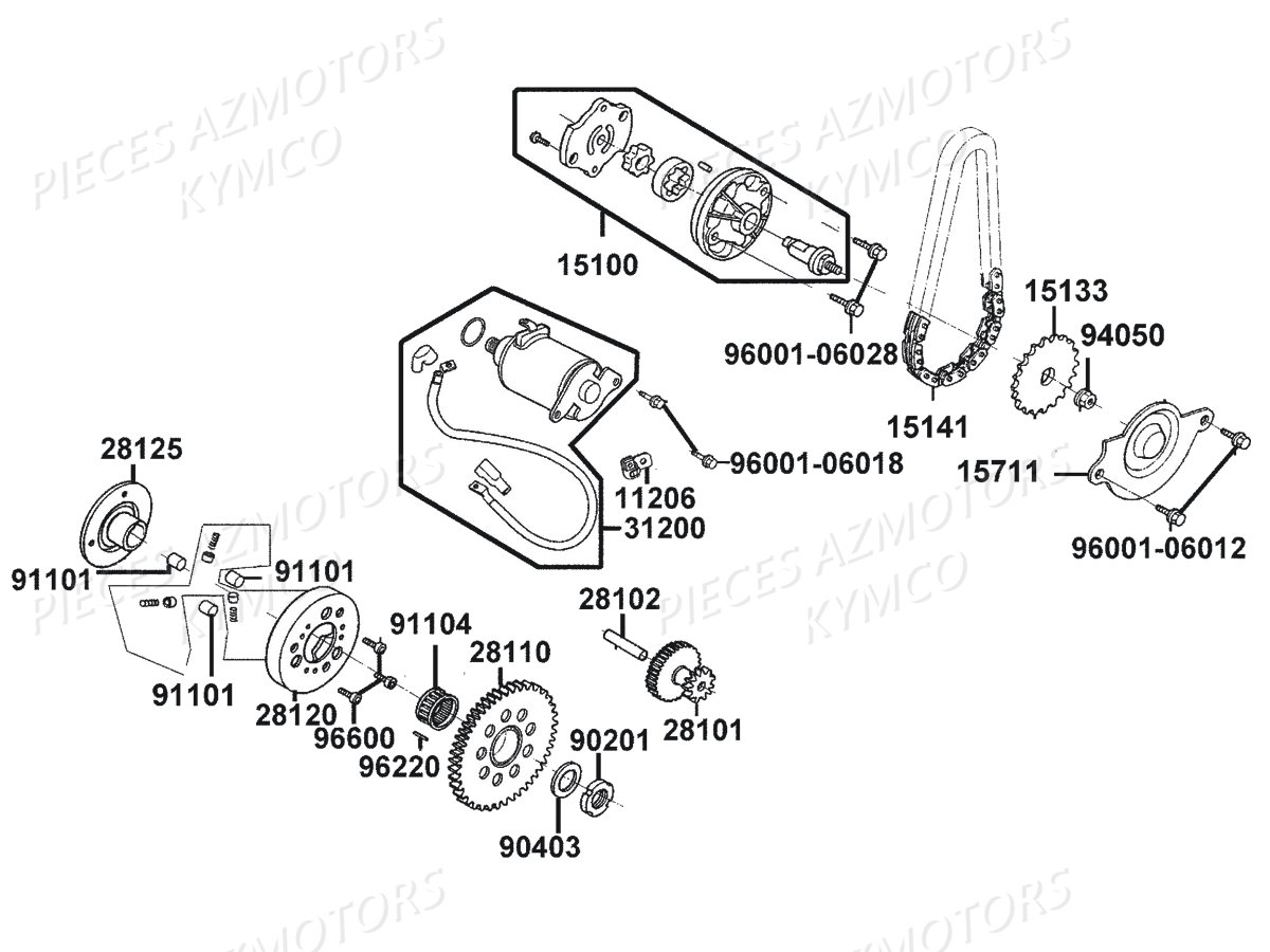 Demarreur Pompe A Huile KYMCO Pièces LIKE 125I CBS EURO4 (TE25AA)