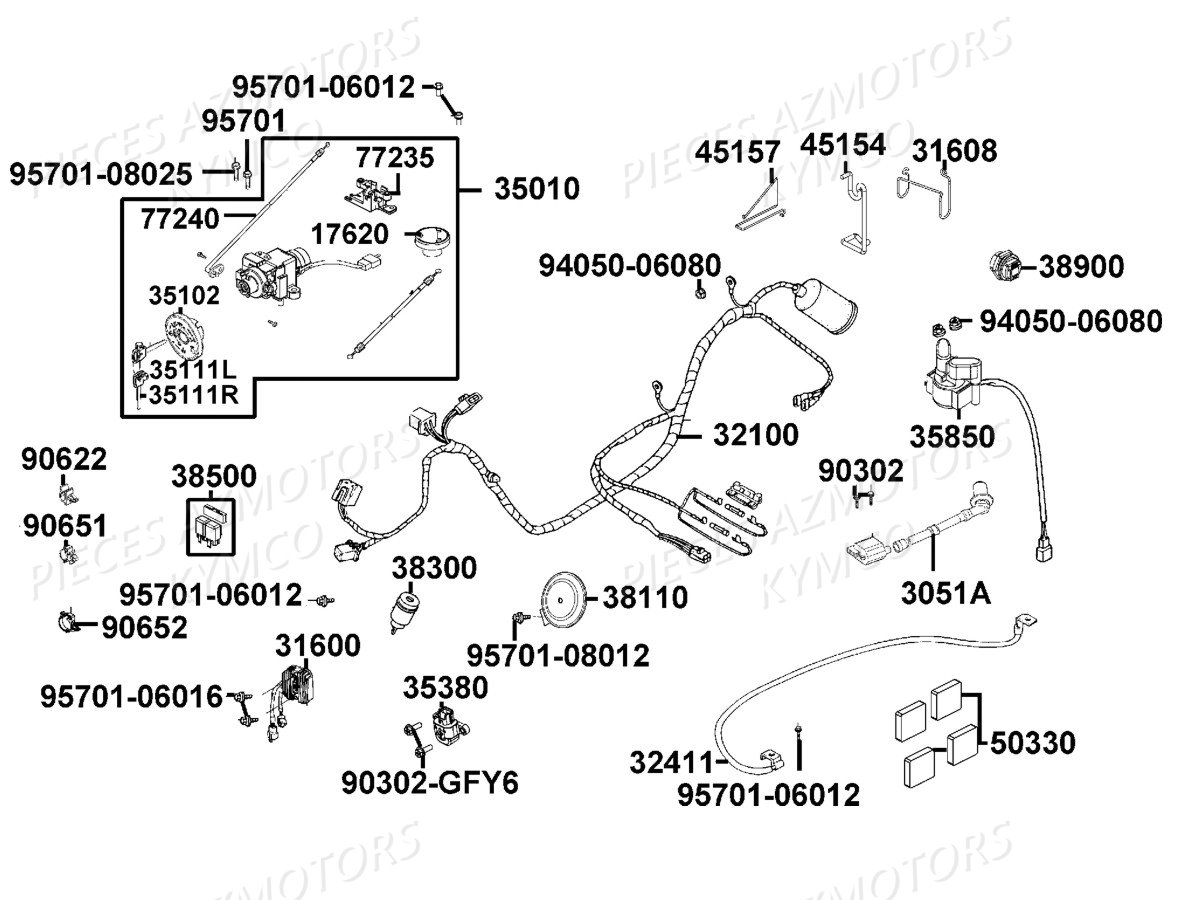 Equipement Electrique KYMCO Pièces LIKE 125I CBS EURO4 (TE25AA)