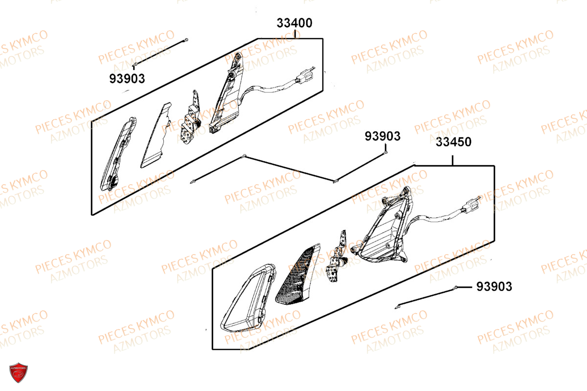 Clignotants KYMCO Pièces LIKE 125I CBS EURO5 (TE25CA)
