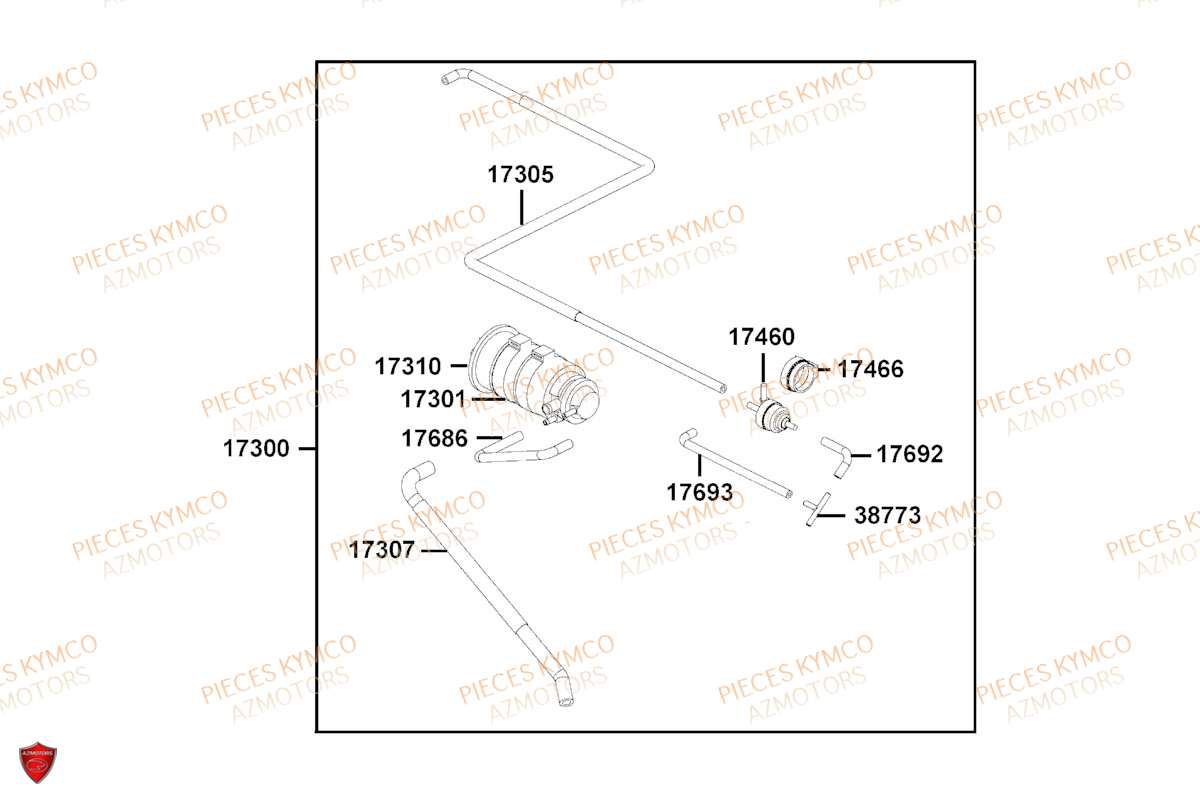 Reniflard KYMCO Pièces LIKE 125I CBS EURO5 (TE25CA)