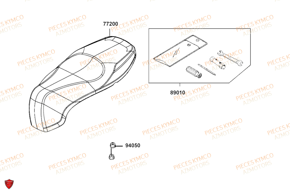 Selle KYMCO Pièces LIKE 125I CBS EURO5 (TE25CA)