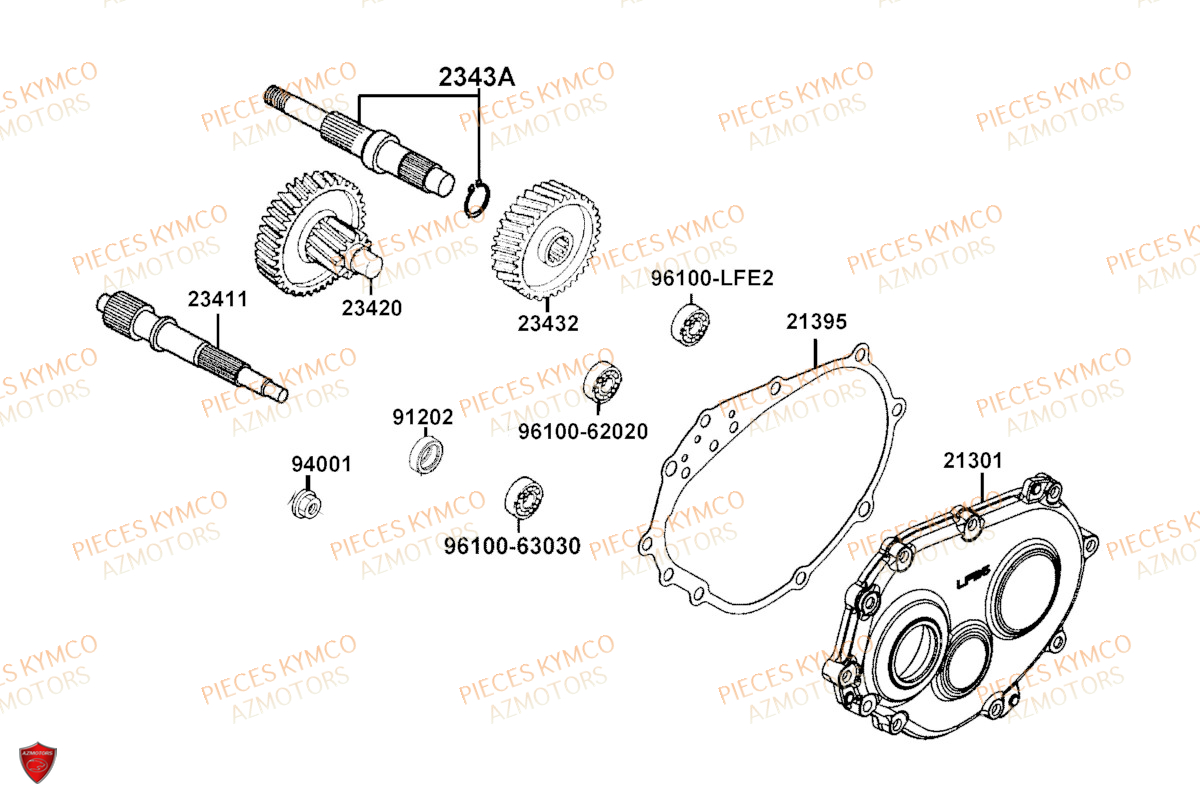 Transmission KYMCO Pièces LIKE 125I CBS EURO5 (TE25CA)