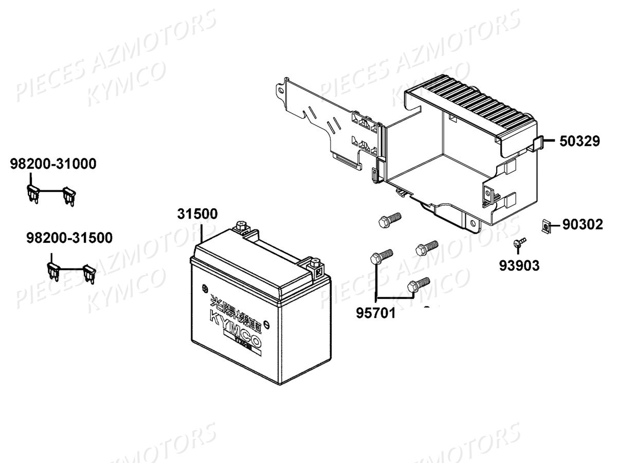 Batterie KYMCO Pièces LIKE 125I SPORT CBS EURO4 (TE25BA)