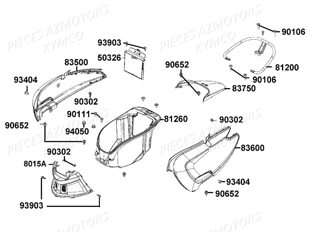 CARENAGES ARRIERE pour LIKE 125I SPORT