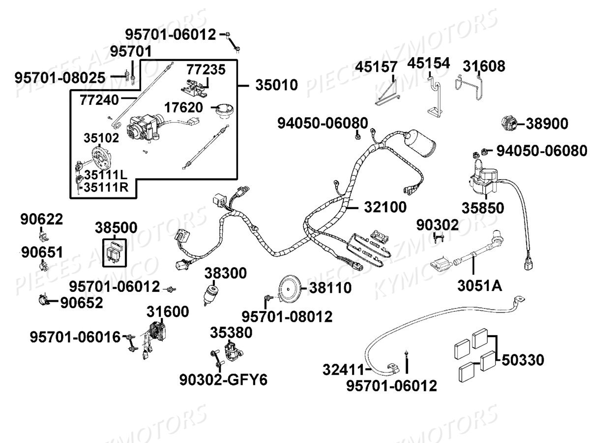 EQUIPEMENT_ELECTRIQUE KYMCO Pièces Scooter Kymco LIKE 125I SPORT CBS EURO 4 (TE25BA)