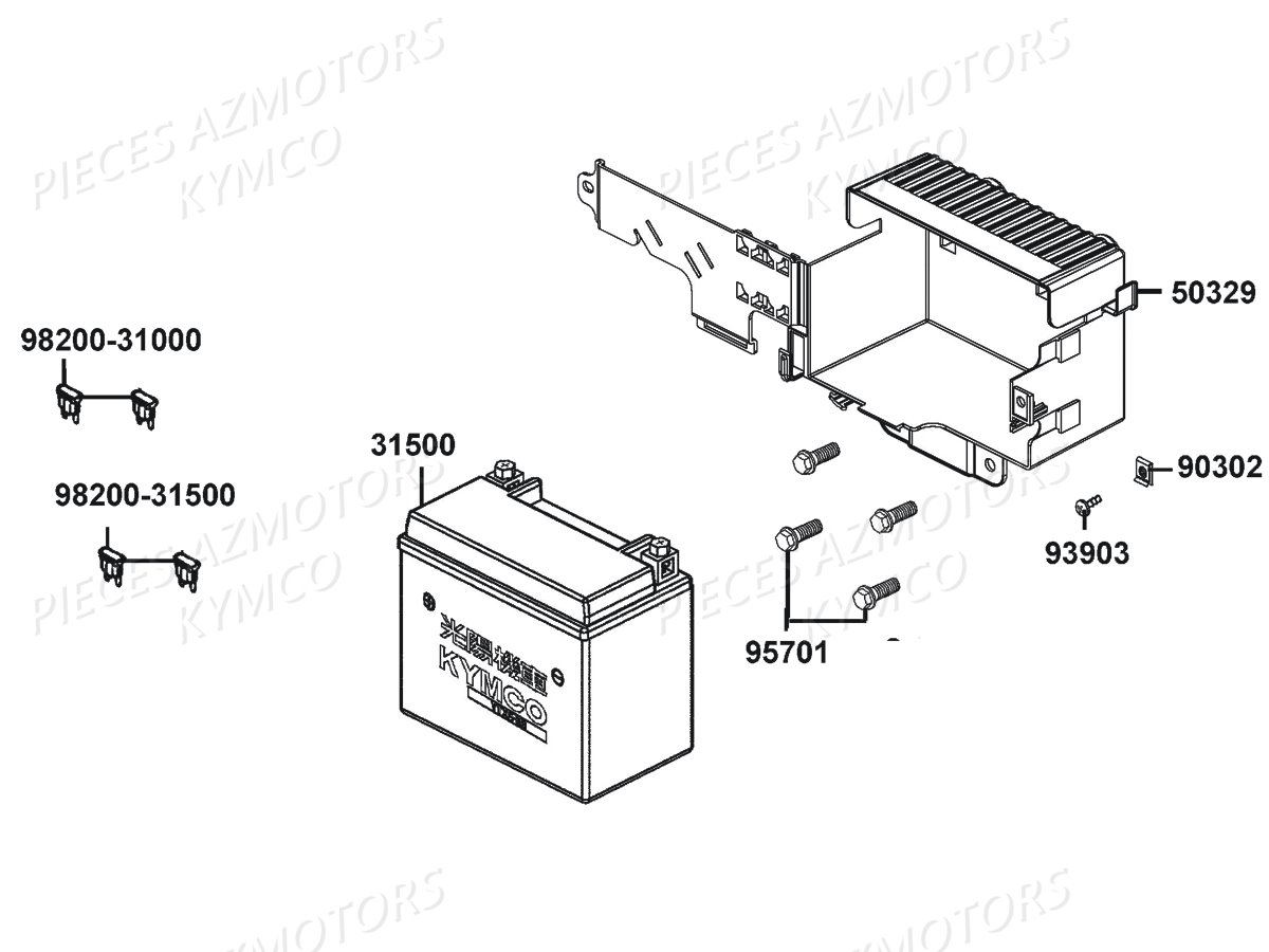 Batterie KYMCO Pièces LIKE 125I XPERIENCE ABS EURO4 (TE25AH)