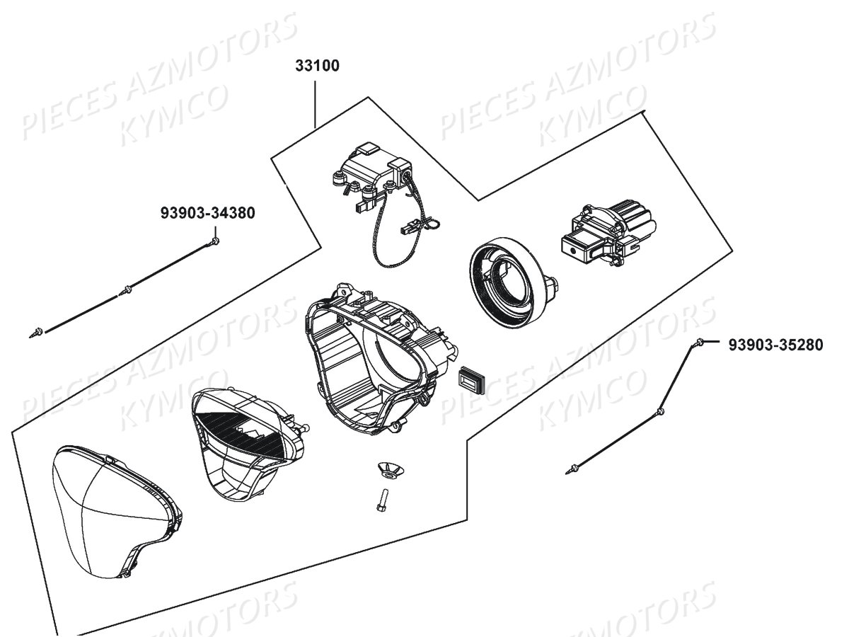 Phare KYMCO Pièces LIKE 125I XPERIENCE ABS EURO4 (TE25AH)