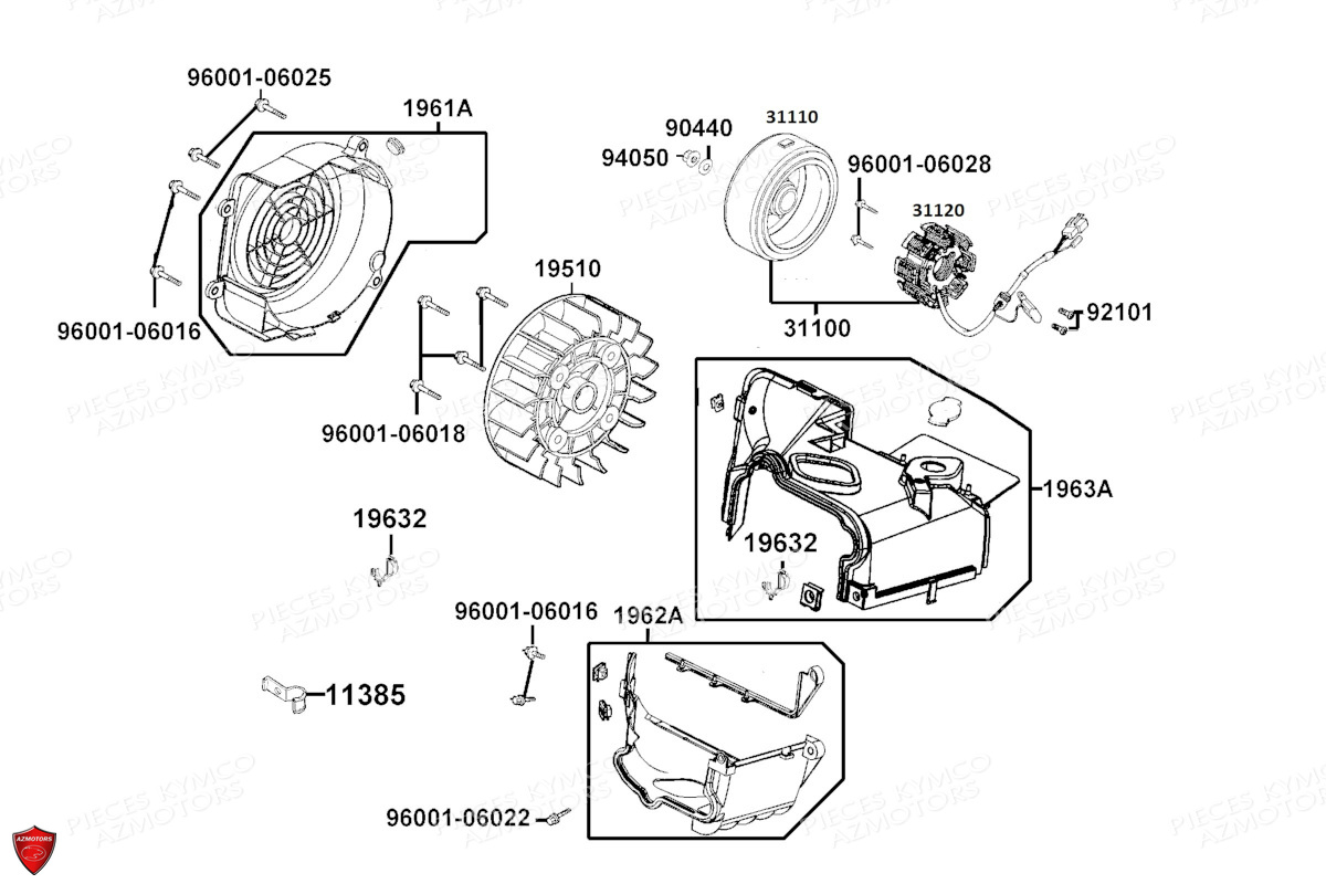 Allumage KYMCO Pièces LIKE 125I ABS NOODOE E5 (TE25CC)