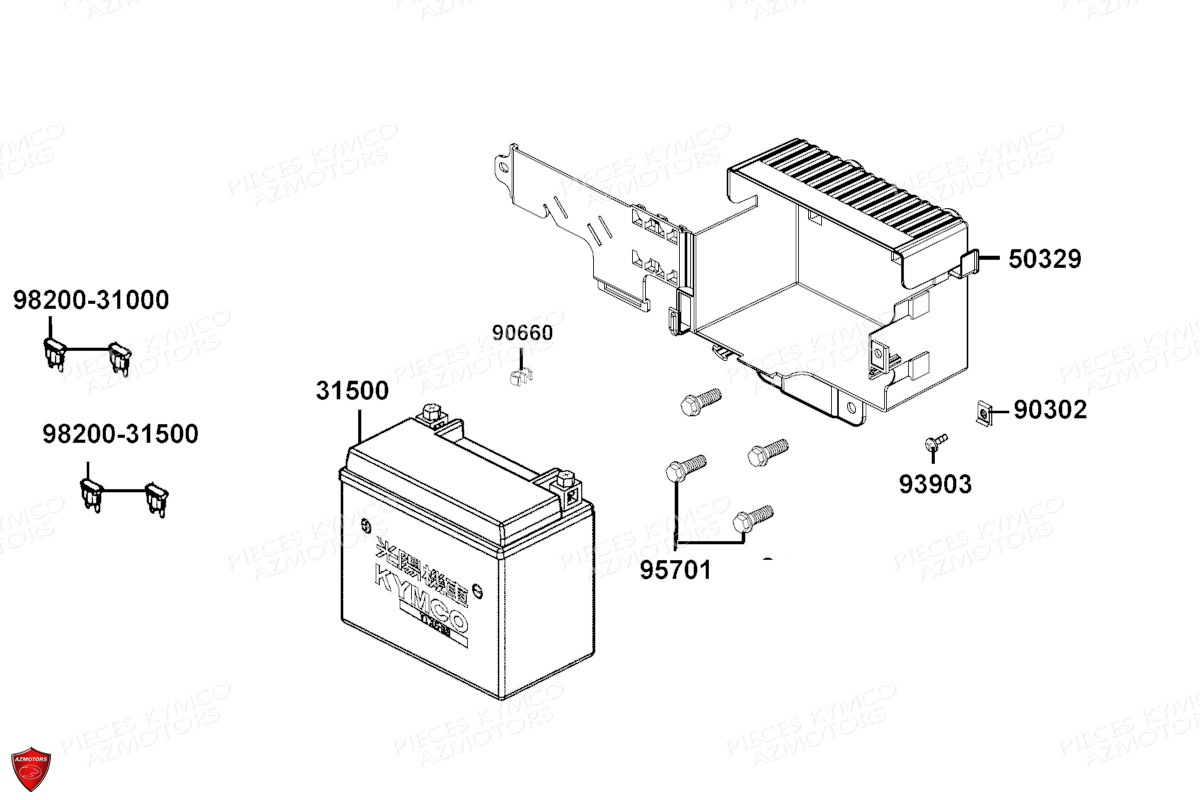 Batterie KYMCO Pièces LIKE 125I ABS NOODOE E5 (TE25CC)