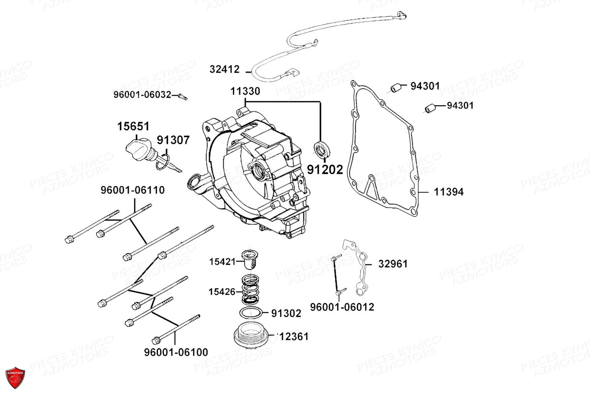 Carter Droit KYMCO Pièces LIKE 125I ABS NOODOE E5 (TE25CC)