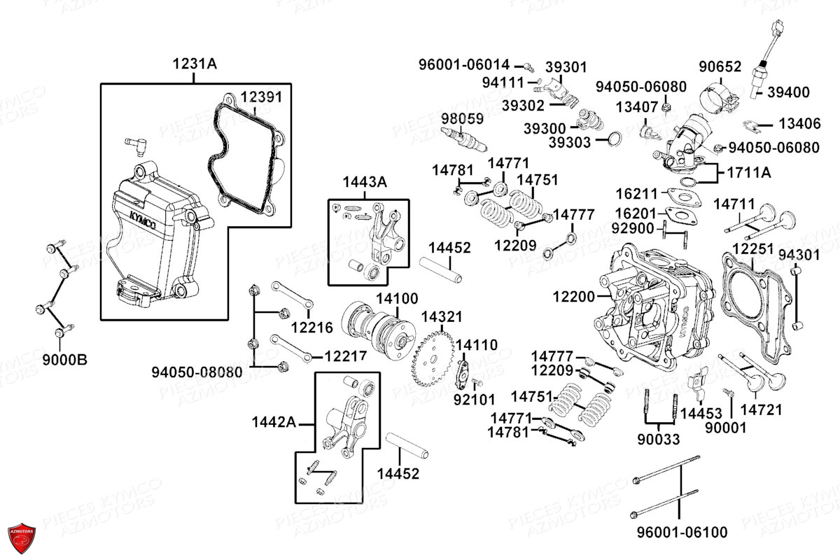 Culasse KYMCO Pièces LIKE 125I ABS NOODOE E5 (TE25CC)