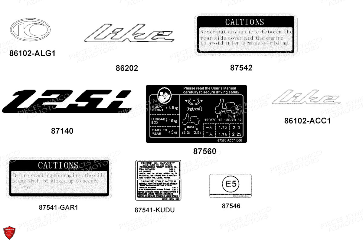 DECORS KYMCO LIKE 125i ABS NOODOE E5