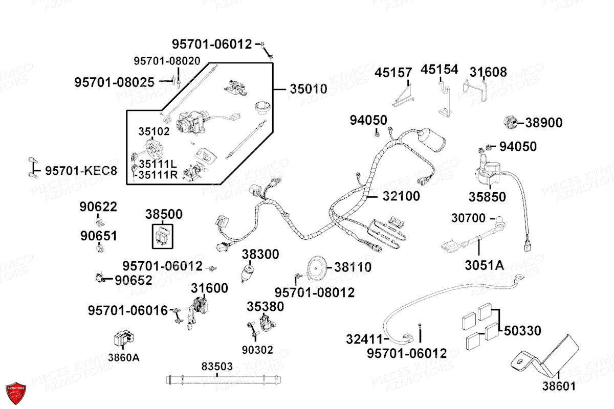 EQUIPEMENT_ELECTRIQUE KYMCO Pièces Scooter LIKE 125I ABS NOODOE E5 (TE25CC)