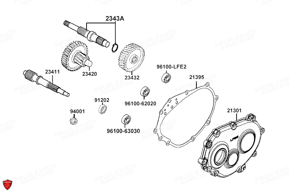 Transmission KYMCO Pièces LIKE 125I ABS NOODOE E5 (TE25CC)