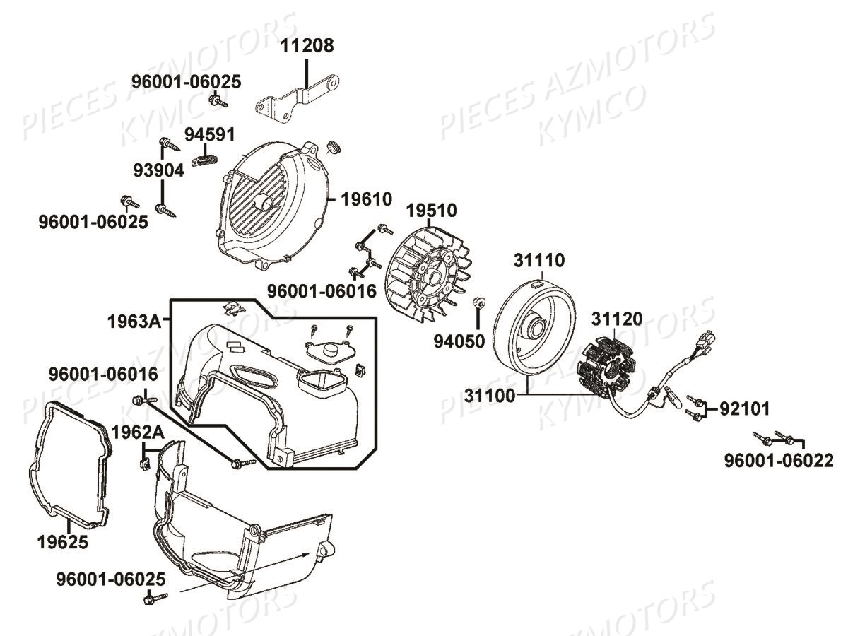 Allumage KYMCO Pièces LIKE 50I 4T EURO4 (TA10AA/TA10AE)