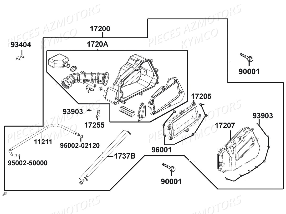 BOITE_A_AIR KYMCO LIKE 50I 4T EURO 4 (TA10AA/TA10AE)