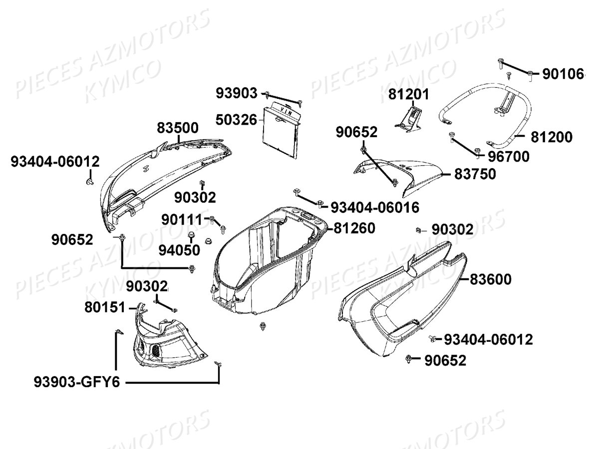 CARENAGES ARRIERE KYMCO LIKE 50I 4T E4