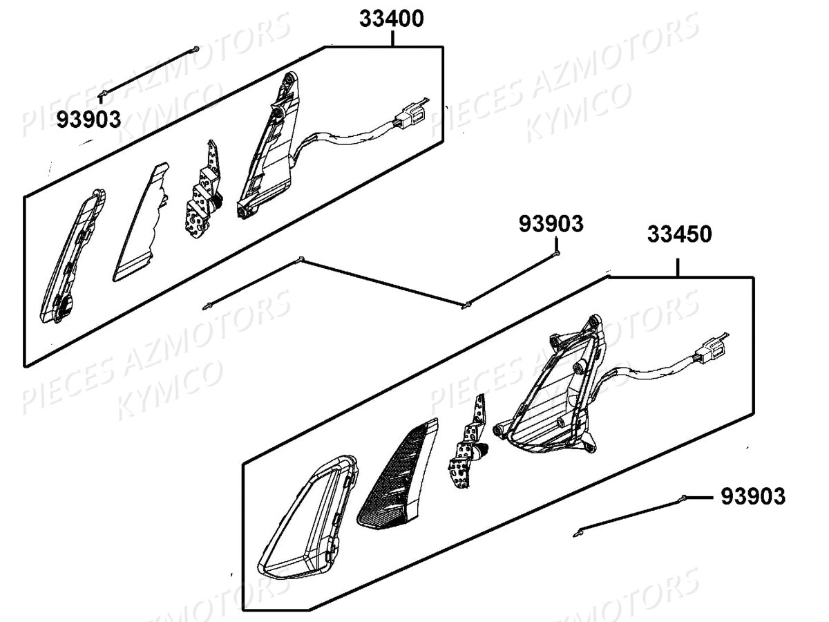 Clignotants KYMCO Pièces LIKE 50I 4T EURO4 (TA10AA/TA10AE)