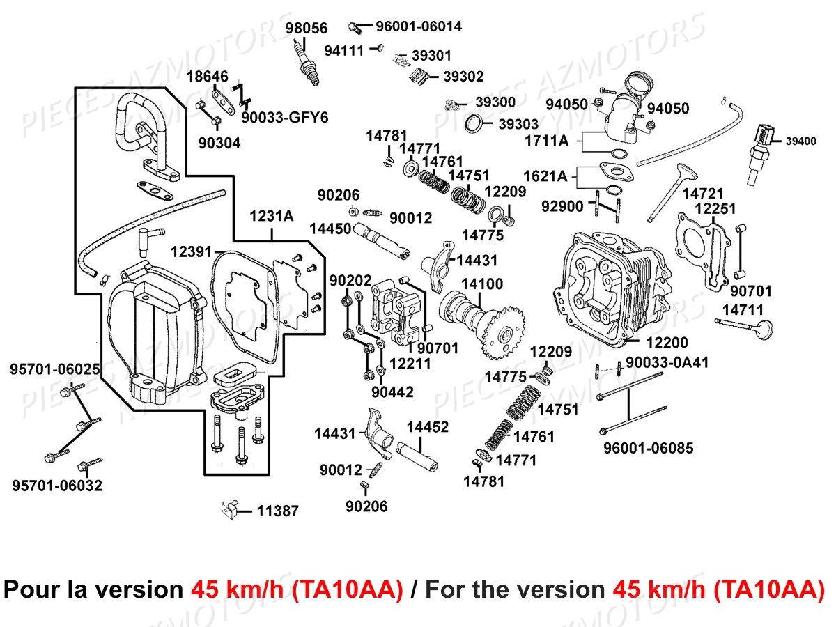 CULASSE_TA10AA KYMCO LIKE 50I 4T EURO 4 (TA10AA/TA10AE)