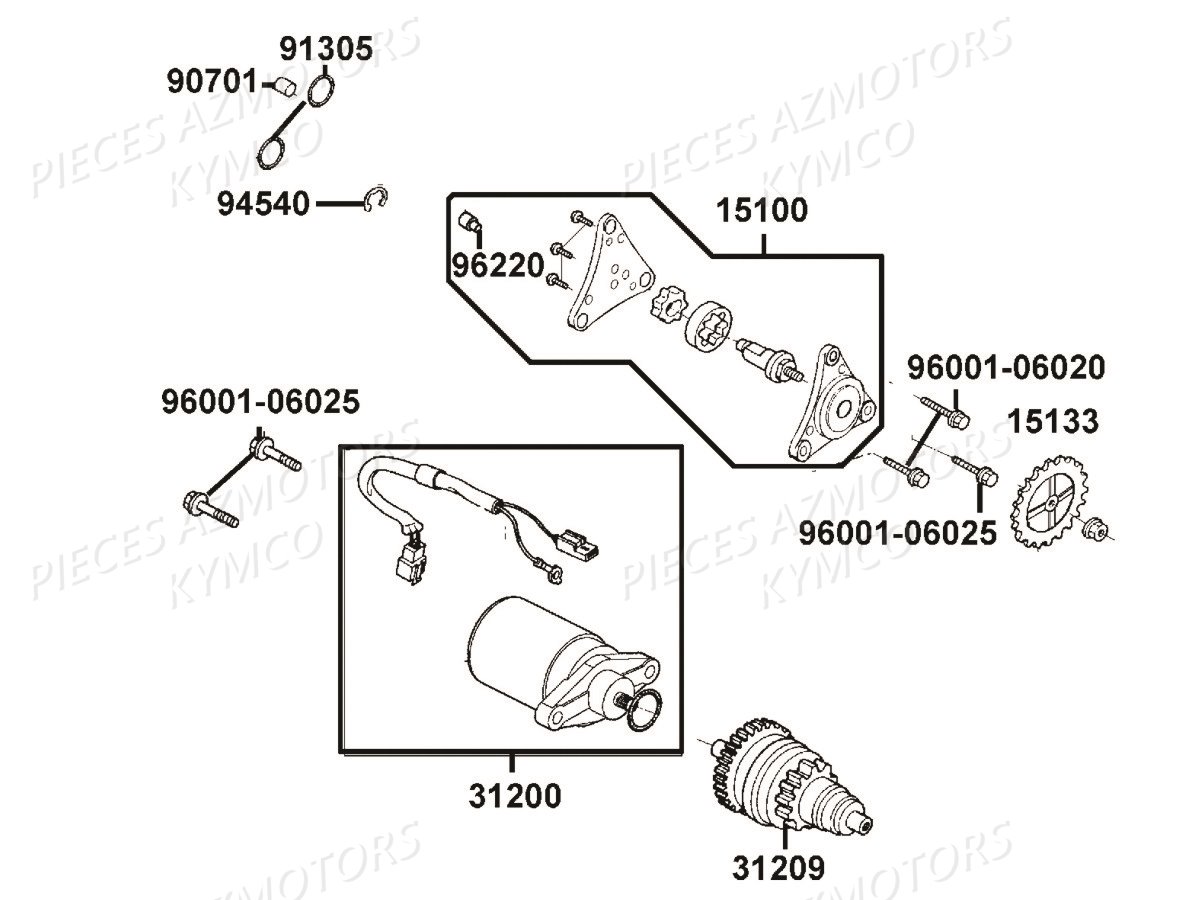 Demarreur Pompe A Huile KYMCO Pièces LIKE 50I 4T EURO4 (TA10AA/TA10AE)