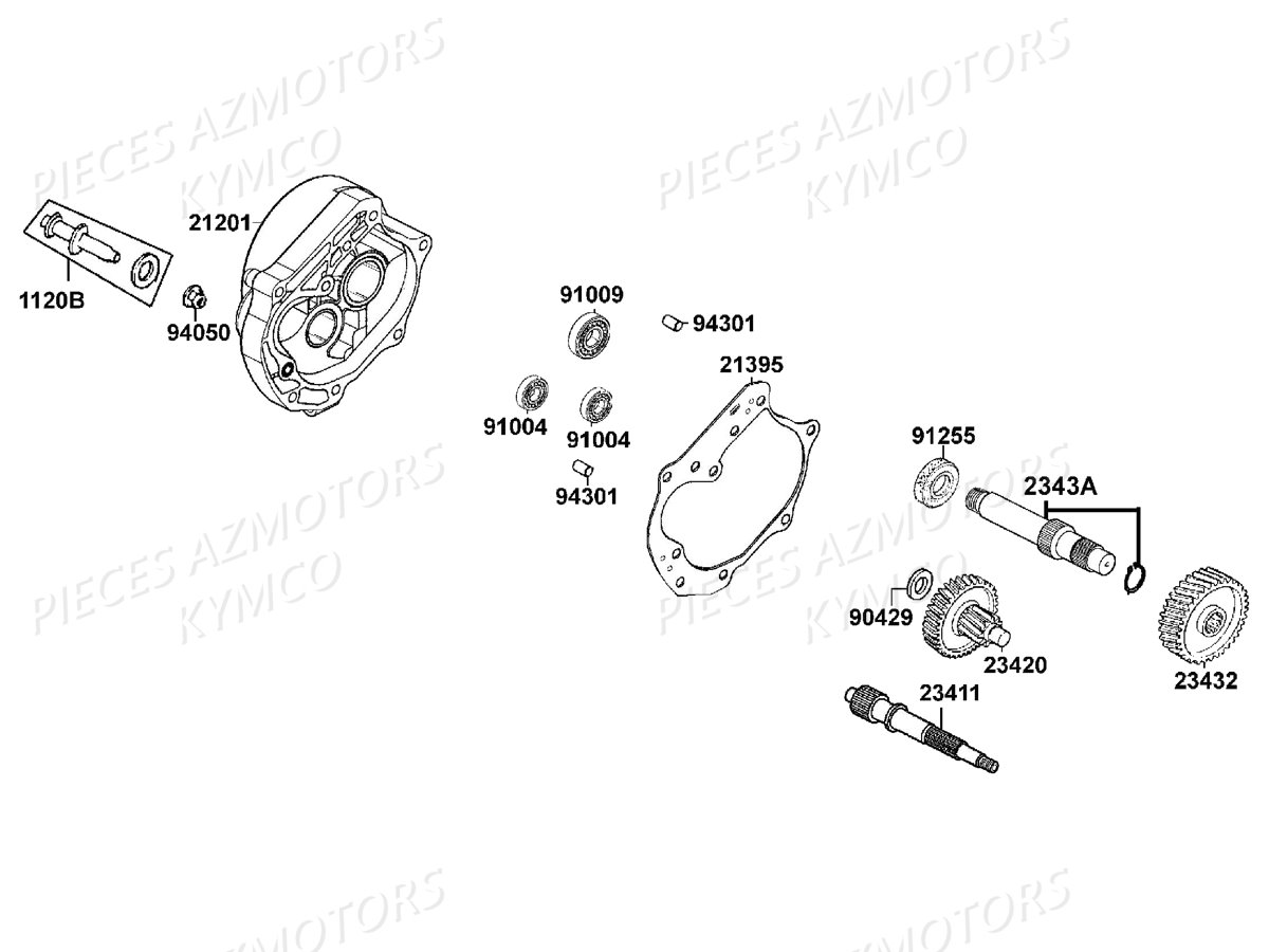 Transmission KYMCO Pièces LIKE 50I 4T EURO4 (TA10AA/TA10AE)