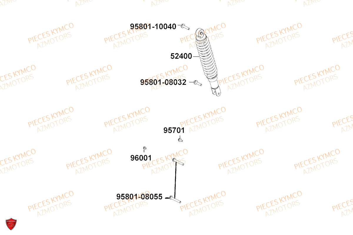 Amortisseur KYMCO Pièces LIKE 50I 4T EURO5 (TA10EA/TA10EE)