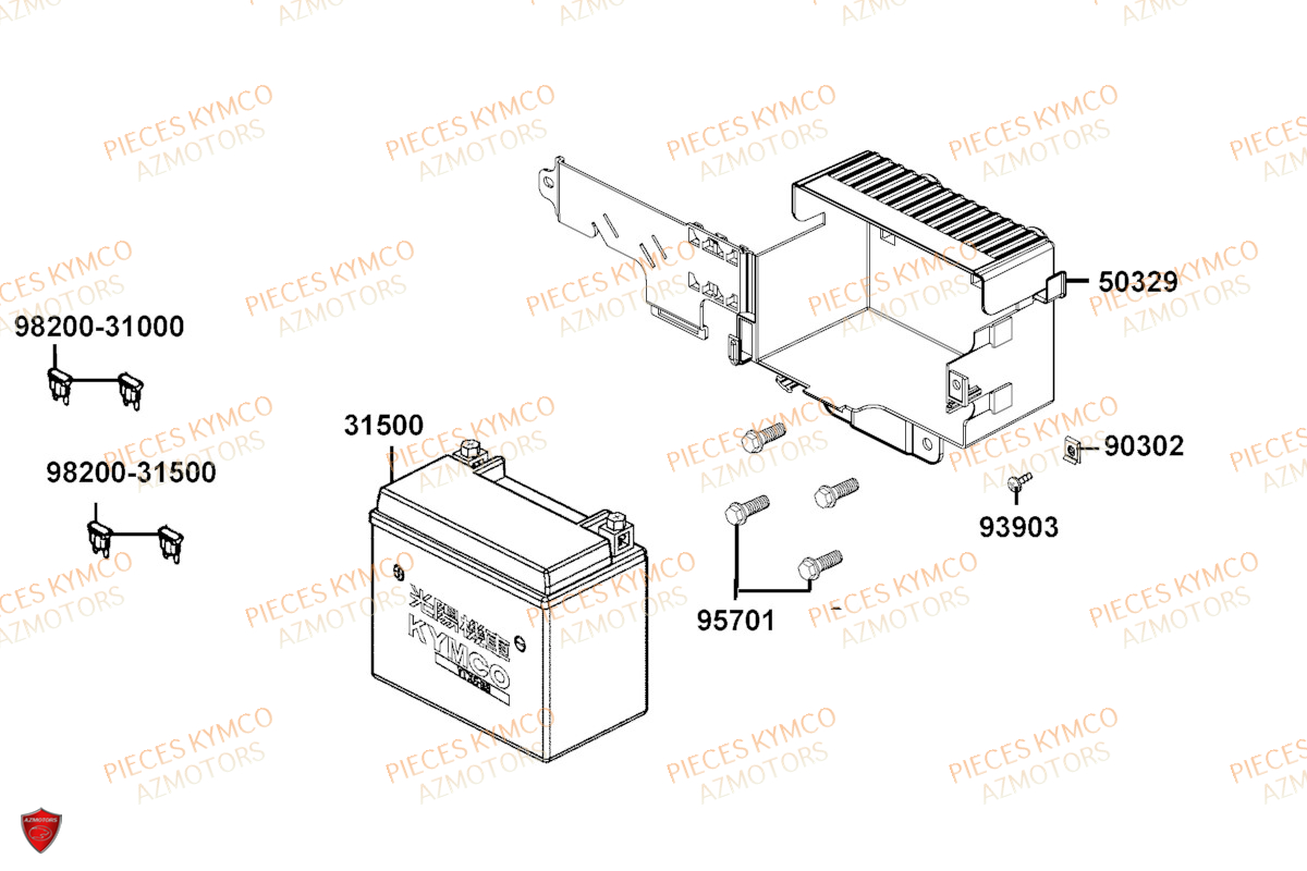 Batterie KYMCO Pièces LIKE 50I 4T EURO5 (TA10EA/TA10EE)