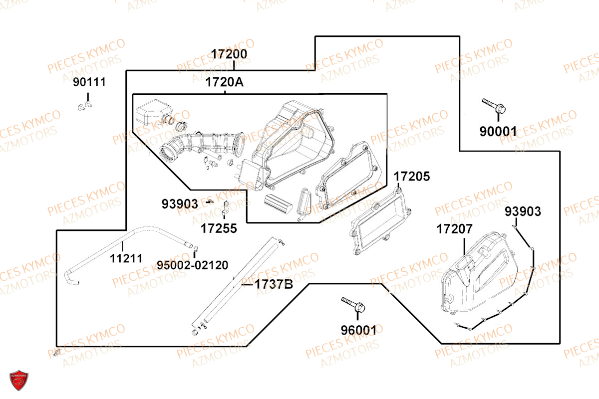 BOITE_A_AIR KYMCO LIKE 50I 4T EURO 5 (TA10EA)