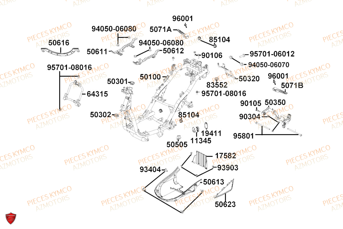 CHASSIS KYMCO LIKE 50I 4T EURO 5 (TA10EA)