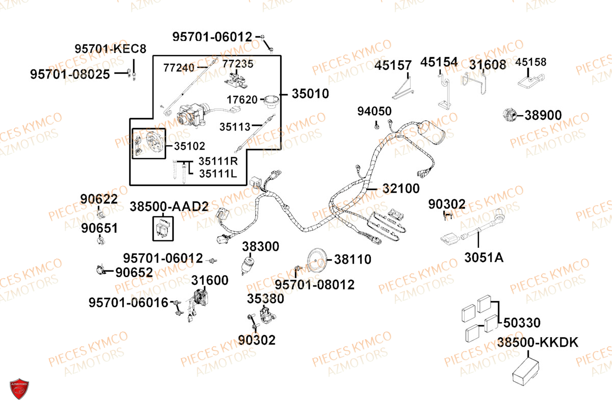 Equipement Electrique KYMCO Pièces LIKE 50I 4T EURO5 (TA10EA/TA10EE)